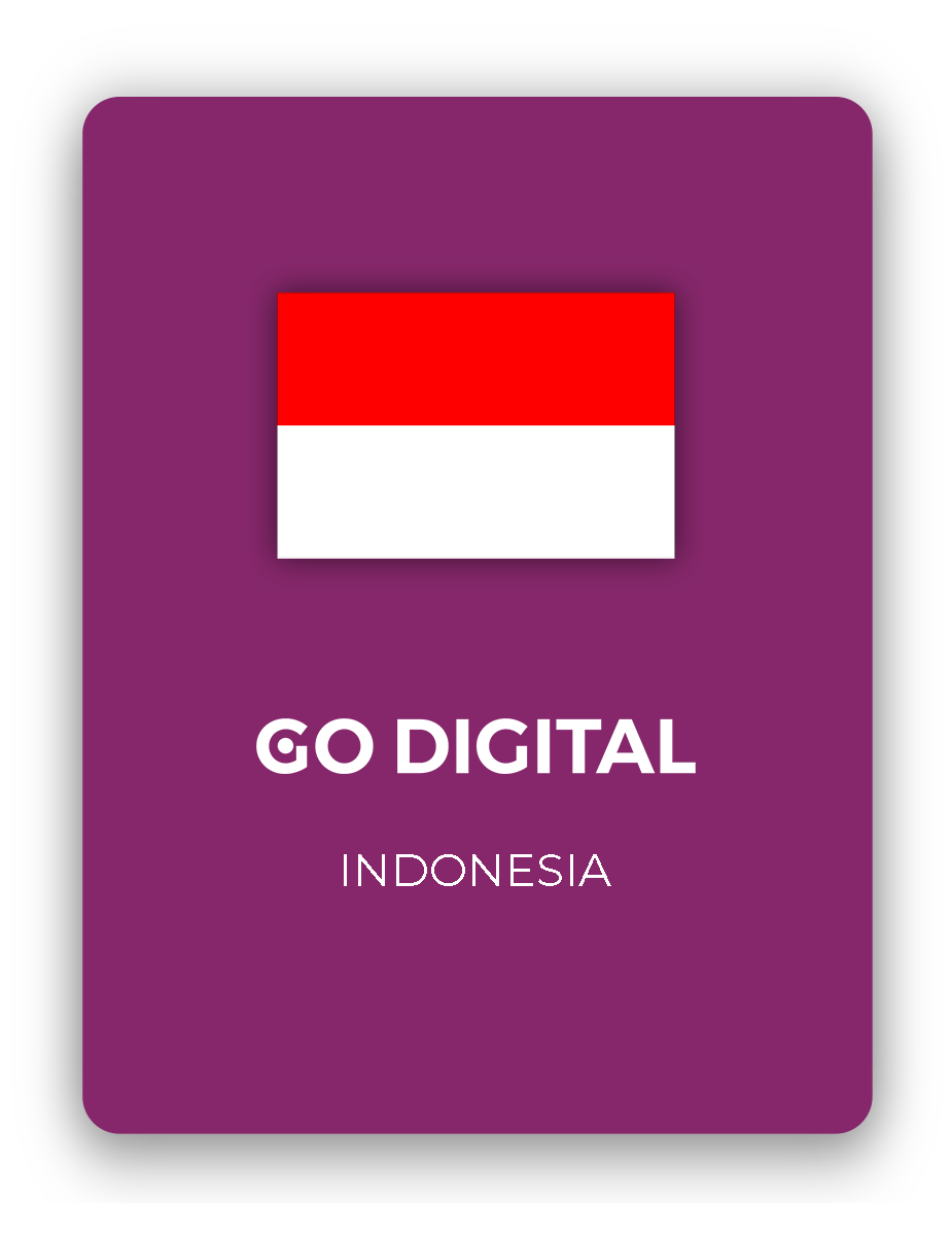 Go Digital Indonesia. Indonesia flag.