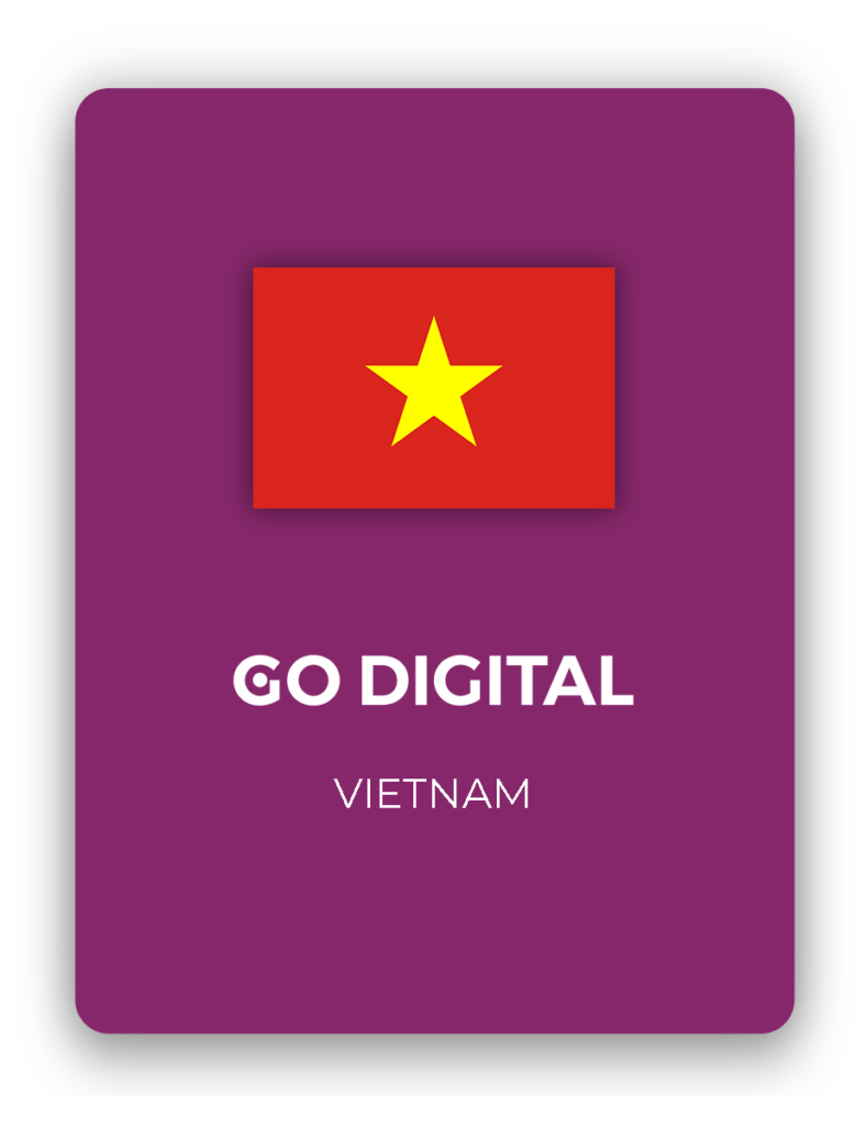 Go Digital Vietnam. Vietnam flag.